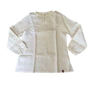 White Washable Linen Blouse